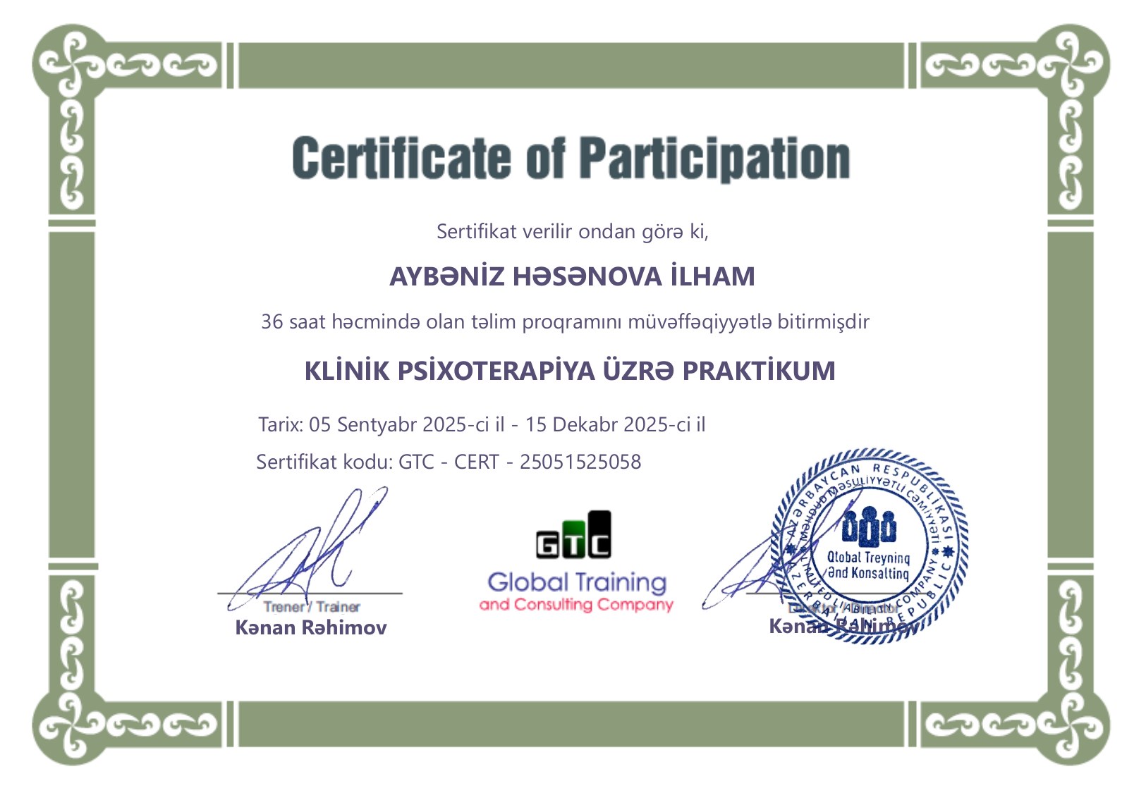 GTC Praktikum nümunə